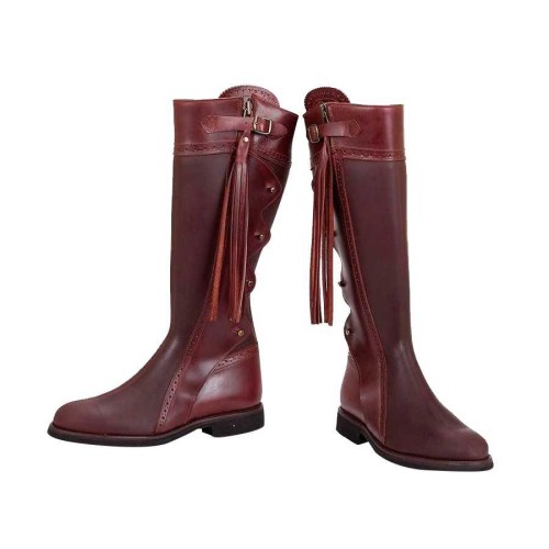 BOTA DE MONTERÃA ALTA CON CIERRE DE CREMALLERA Y BOTONES