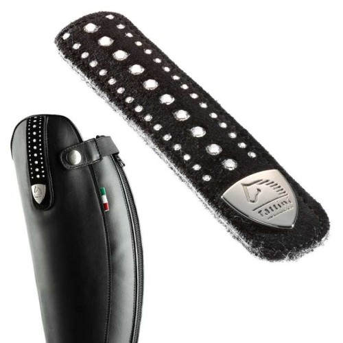 TIRA DE CUERO ATERCIOPELADO CON 3 FILAS DE BRILLANTES