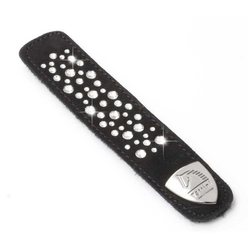 TIRA DE CUERO ATERCIOPELADO CON BRILLANTES IRREGULARES