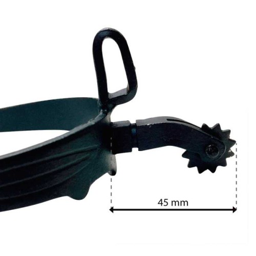 Espuela vaquera pavonada gallo corto curvo ruleta inglesa econÃ³mica