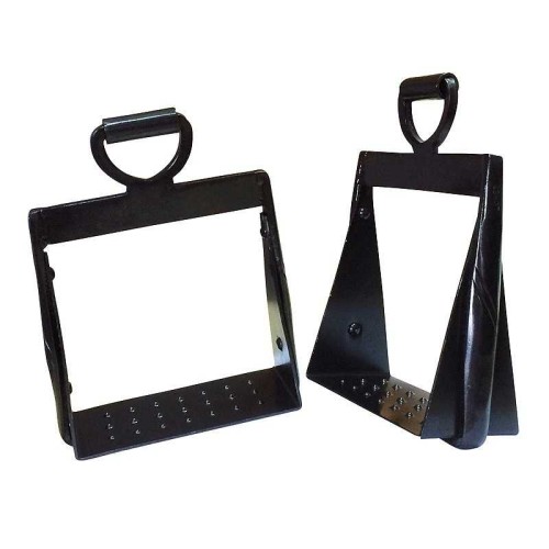 ESTRIBOS PARA EQUITACIÃ“N DE TRABAJO 13X6 MEDIA CAÃ‘A PAVONADOS