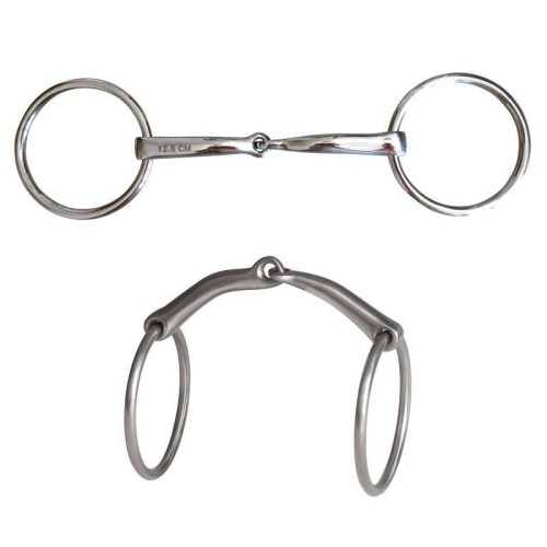 FILETE DE ANILLAS EMBOCADURA DE ACERO INOX. CURVA