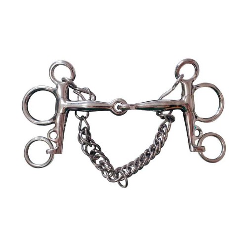 BOCADO PELHAM TOM THUMB ARTICULADO INOX PATILLA CORTA