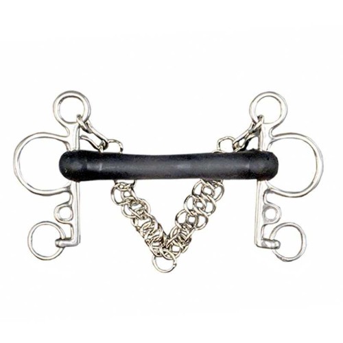 BOCADO PELHAM EMBOCADURA FLEXIBLE DE GOMA