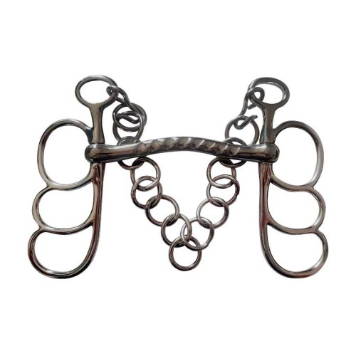 BOCADO COCHE 3 GLOBOS INOX. EMBOCADURA RÃGIDA ESTRIADA