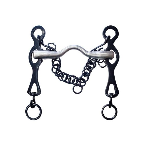 BOCADO PORTUGUÃ‰S PAVONADO EMBOCADURA LISA ACERO INOX.