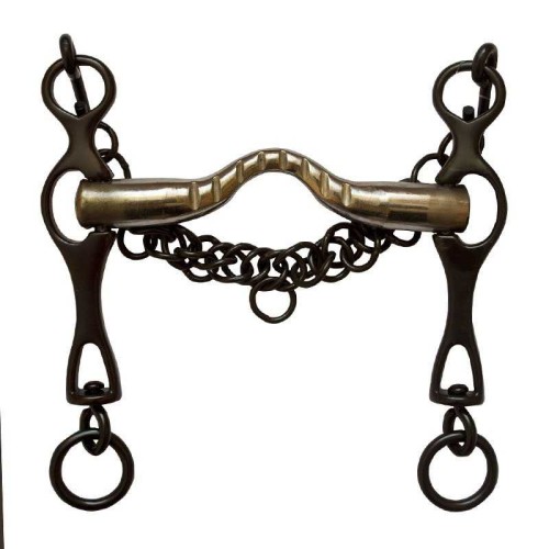 BOCADO PORTUGUÃ‰S PAVONADO EMBOCADURA INOX.ESTRIADA