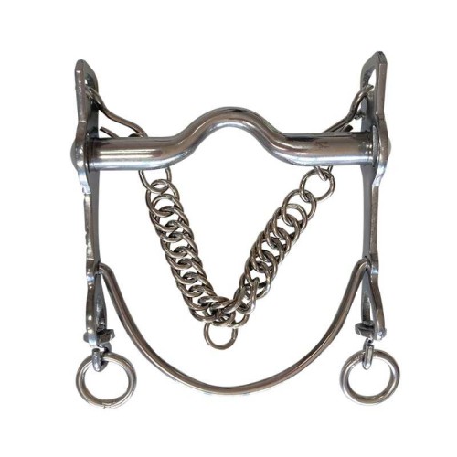 BOCADO VAQUERO CROMADO EMBOCADURA SUAVE BARRA CURVA