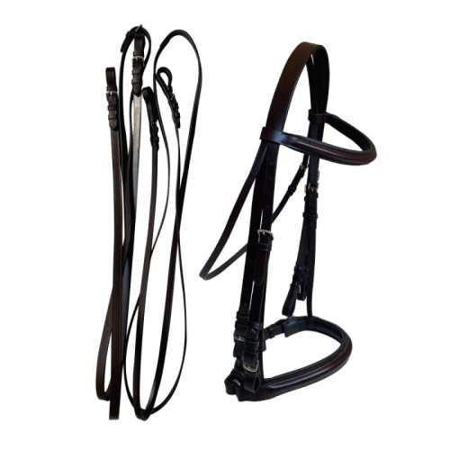 CABEZADA DE DOMA PARA FILETE Y BOCADO CON MUSEROLA ANCHA