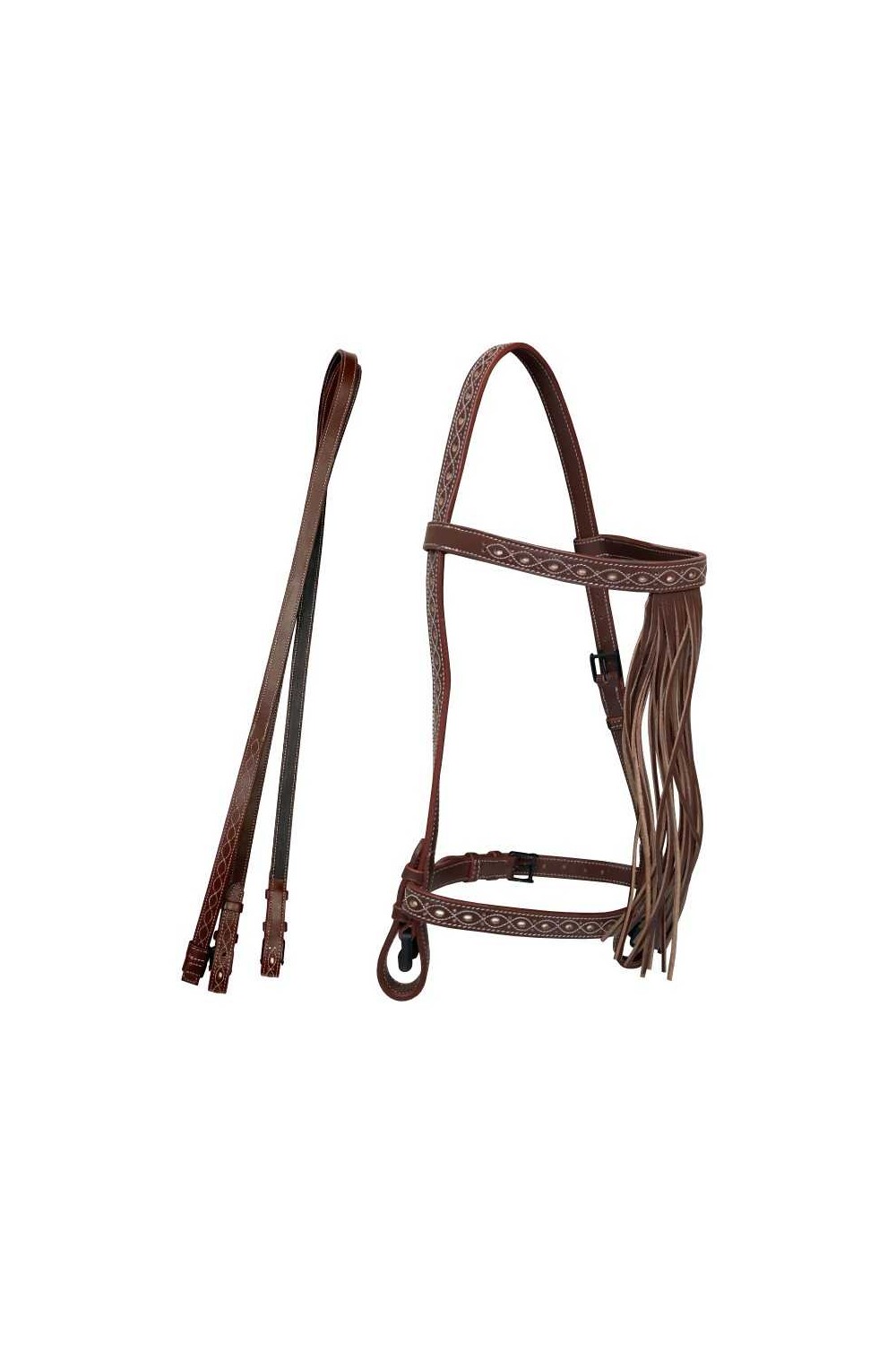 CABEZADA VAQUERA REPUJADA ECONÃ“MICA CON RIENDAS