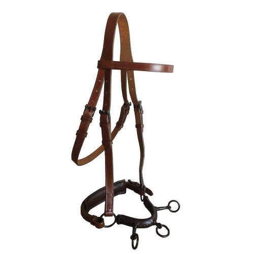 CABEZADA MARJOMAN DE DOMA CON SERRETÃ“N DE 3 PILARES Y ANILLA LATERAL