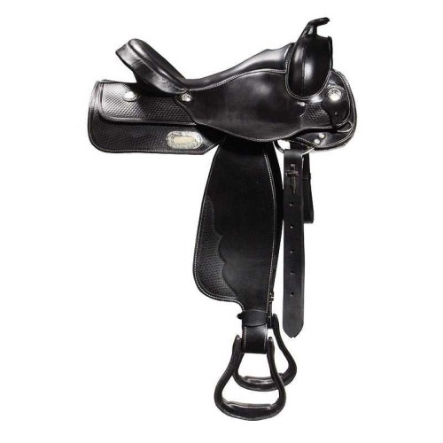 SILLA WESTERN JJ MODEL ASIENTO DE CUERO LISO