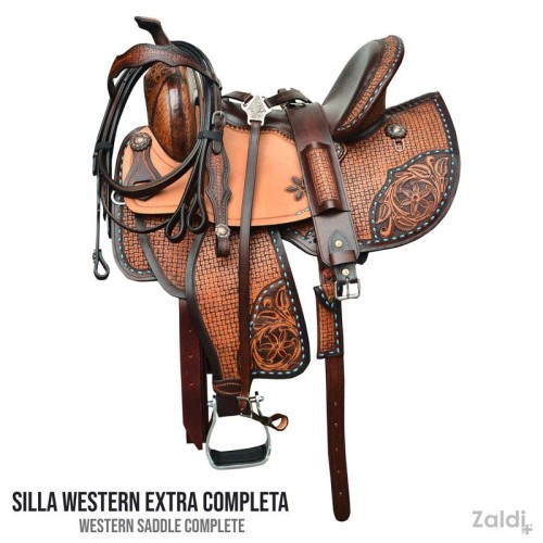 SILLA WESTERN EXTRA COMPLETA AZWS 791 TOSTADA