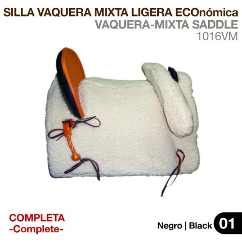 SILLA VAQUERA MIXTA LIGERA ECO. (COMPLETA) NEGRO