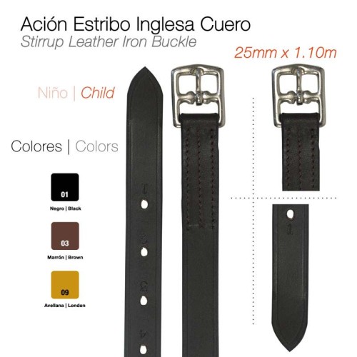 ACIÃ“N ESTRIBO INGLESA NIÃ‘O 25mmx1.10M