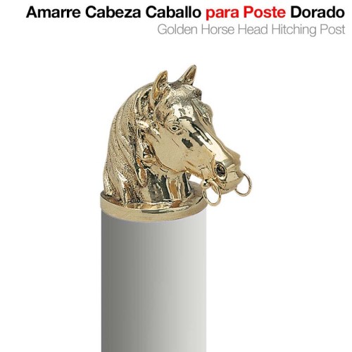 AMARRE CABEZA CABALLO PARA POSTE DORADO