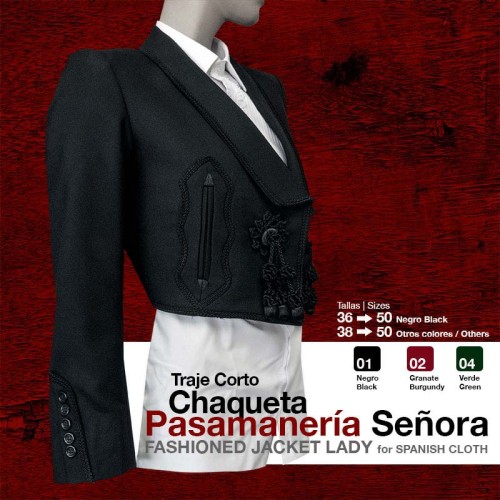 TRAJE CORTO CHAQUETA PASAMANERÃA SEÃ‘ORA