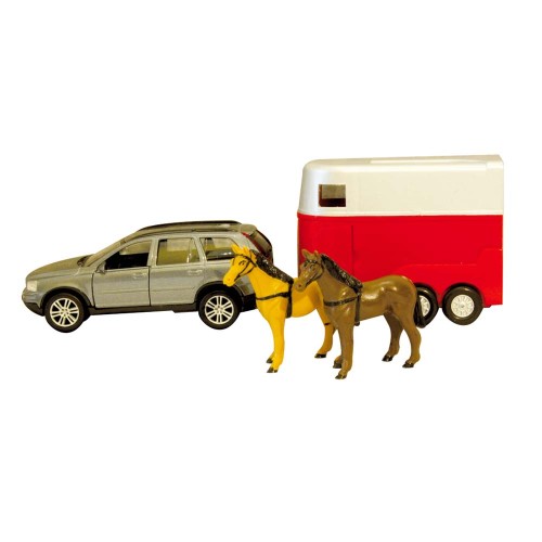JUGUETE: COCHE VOLVO CON VAN & CABALLOS 2295