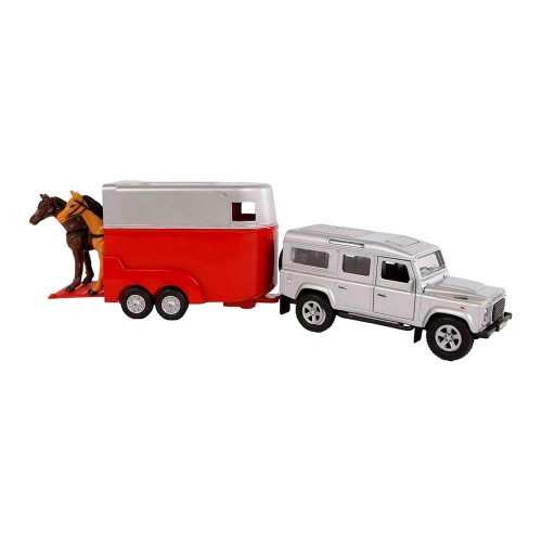 JUGUETE: COCHE LAND ROVER CON VAN & CABALLOS P2296