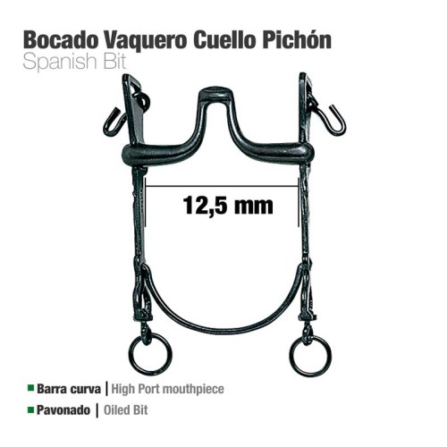 BOCADO VAQUERO B/CURVA CUELLO PICHÃ“N 12.5cm