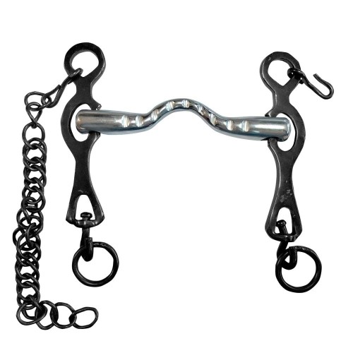 BOCADO PORTUGUÃ‰S EMBOCADURA ACERO PIERNA NEGRA 12.5cm