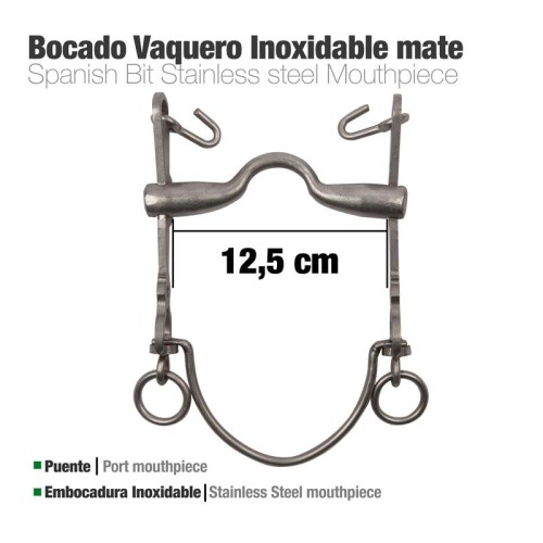 BOCADO VAQUERO EMBOCADURA INOX 7A/AR MATE 12.5cm