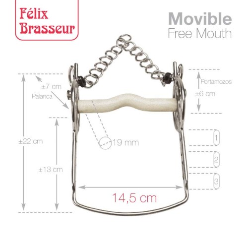 BOCADO FELIX BRASSEUR MOVIBLE FB2121271-56W/B 14.5cm