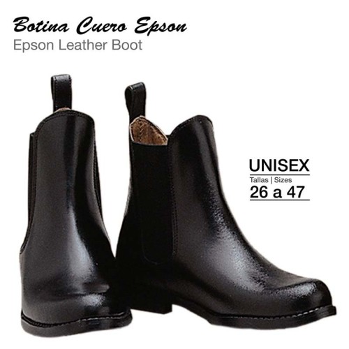 BOTINA CUERO EPSON NEGRO