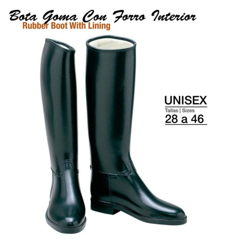 BOTA GOMA CON FORRO INTERIOR