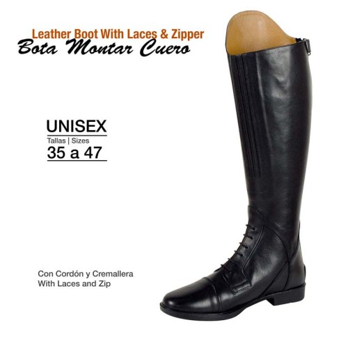 BOTA MONTAR CORDÃ“N & CREMALLERA EFL162 NEGRO