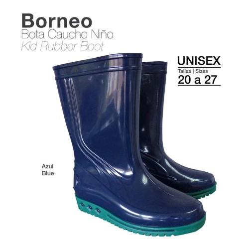 BOTA CAUCHO NIÃ‘O BORNEO AZUL