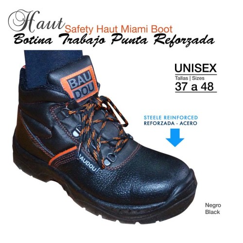 BOTINA TRABAJO HAUT PUNTA REFORZADA NEGRO
