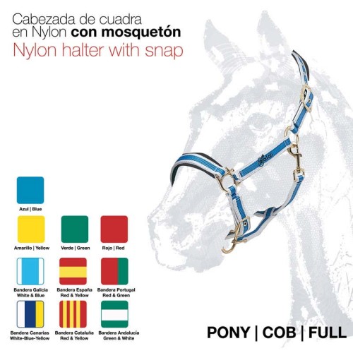 CABEZADA CUADRA NYLON CON MOSQUETÃ“N