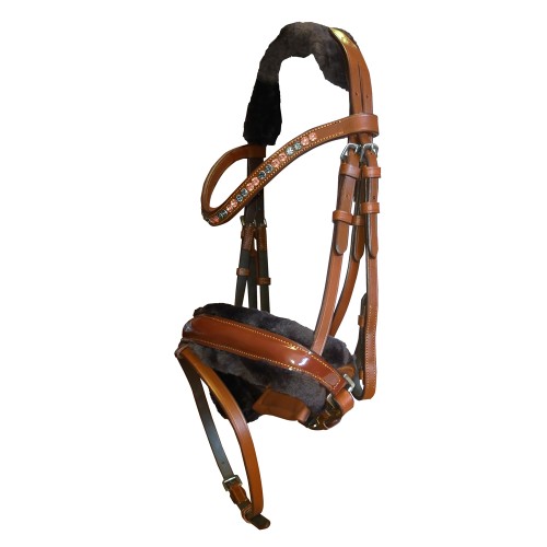 CABEZADA MONTAR CUERO C/BORREGUILLO SLT-268