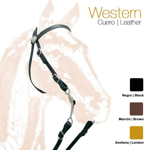 CABEZADA MONTAR WESTERN CUERO 1126