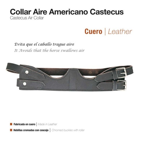 COLLAR AIRE AMERICANO CUERO CASTECUS 894 MARRÃ“N