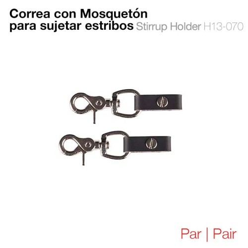 CORREA CON MOSQUETÃ“N PARA SUJETAR ESTRIBOS PAR