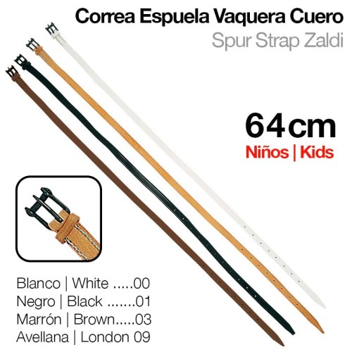 CORREA ESPUELA VAQUERA CUERO niÃ±o 64cm