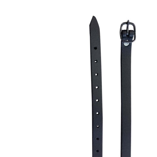 CORREA ESPUELA CUERO NEGRO 2762-Z62 HEBILLA NEGRA