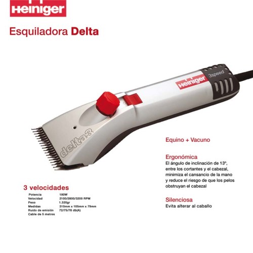 ESQUILADORA ELÃ‰CTRICA DELTA HEINIGER PARA CABALLO
