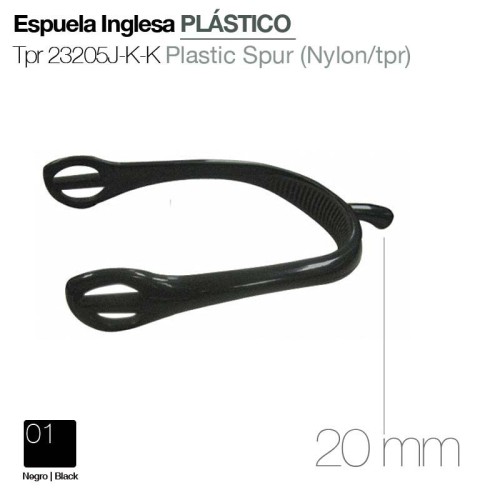 ESPUELA INGLESA PLÃSTICO TPR 23205J-K-K NEGRO