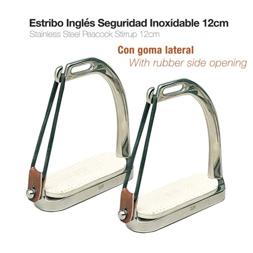 ESTRIBO INGLÃ‰S SEGURIDAD INOX CON GOMA 221018 12cm