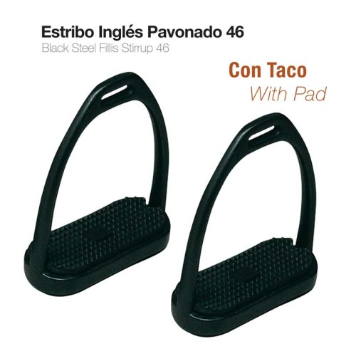 ESTRIBO INGLÃ‰S PAVONADO CON TACO 221082SI-46 NEGRO