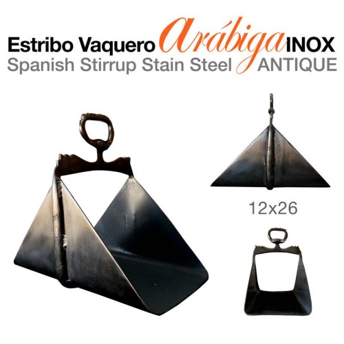 ESTRIBO VAQUERO ARÃBIGA SIN FORRAR INOX 12x26