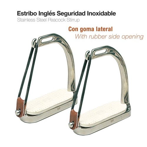 ESTRIBO INGLÃ‰S SEGURIDAD INOX CON GOMA 221018 11cm