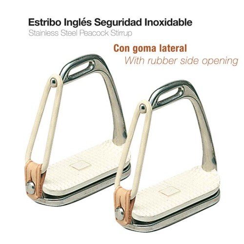 ESTRIBO INGLÃ‰S SEGURIDAD INOX CON GOMA 221018 10cm