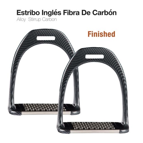 ESTRIBO INGLÃ‰S FIBRA CARBÃ“N FINISHED 1904-CA NEGRO