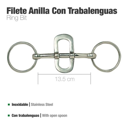 FILETE ANILLA CON TRABALENGUAS INOX 21416 13.5cm