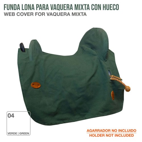 FUNDA LONA PARA VAQUERA MIXTA CON HUECO VERDE,,