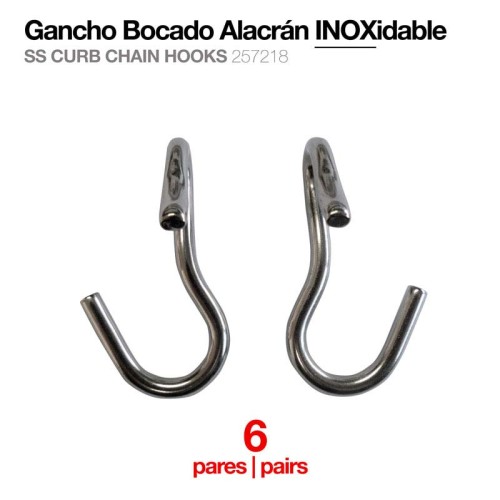 GANCHO BOCADO ALACRÃN INOX 25721 6 PARES